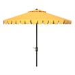 Safavieh Venice 11Ft Round Metal and Fabric Crank Umbrella in Yellow