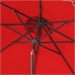 Safavieh Elegant Valance 9Ft Double Top Metal and Fabric Umbrella in Red
