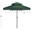 Safavieh Elegant Valance 9Ft Double Top Aluminum Umbrella in Green / White