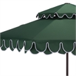 Safavieh Elegant Valance 9Ft Double Top Aluminum Umbrella in Green / White