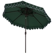 Safavieh Elegant Valance 9Ft Double Top Aluminum Umbrella in Green / White