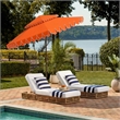 Safavieh Elegant Valance 9Ft Double Top Metal and Fabric Umbrella inOrange/White