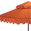Safavieh Elegant Valance 9Ft Double Top Metal and Fabric Umbrella inOrange/White