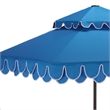 Safavieh Elegant Valance 9Ft Double Top Aluminum Umbrella in  Blue /White