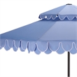 Safavieh Elegant Valance 9Ft Double Top Metal Umbrella in Baby Blue / White