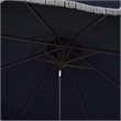Safavieh Milan Fringe 9Ft Double Top Metal and Fabric Crank UmbrellainNavy/White
