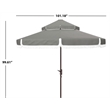 Safavieh Milan Fringe 9Ft Double Top Metal and Fabric Crank Umbrella in Gray