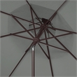 Safavieh Milan Fringe 9Ft Double Top Metal and Fabric Crank Umbrella in Gray
