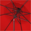 Safavieh Milan Fringe 9Ft Double Top Metal and Fabric Crank Umbrella in Red