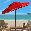 Safavieh Venice 9Ft Round Double Top Metal and Fabric Crank Umbrella in Red