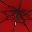 Safavieh Venice 9Ft Round Double Top Metal and Fabric Crank Umbrella in Red