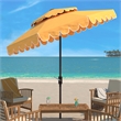 Safavieh Venice 9Ft Round Double Top Metal and Fabric Crank Umbrella in Yellow