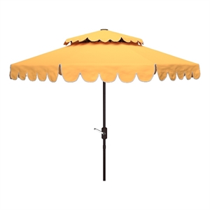 Safavieh Venice 9Ft Round Double Top Metal and Fabric Crank Umbrella in Yellow