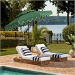 Safavieh Venice 9Ft Double Top Aluminum Crank Umbrella in Green / White