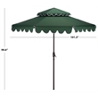 Safavieh Venice 9Ft Double Top Aluminum Crank Umbrella in Green / White