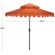 Safavieh Venice 9Ft Double Top Aluminum Crank Umbrella in Orange / White