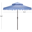 Safavieh Venice 9Ft Double Top Aluminum Crank Umbrella in Baby Blue / White
