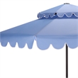 Safavieh Venice 9Ft Double Top Aluminum Crank Umbrella in Baby Blue / White