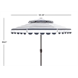 Safavieh Vienna 9Ft Round Double Top Metal and Fabric Crank UmbrellainNavy/White