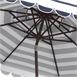 Safavieh Vienna 9Ft Round Double Top Metal and Fabric Crank UmbrellainNavy/White