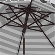 Safavieh Vienna 9Ft Round Double Top Metal Crank Umbrella in Black / White