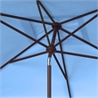 Safavieh Zimmerman 6.5x10 Ft Rect Metal Market Umbrella in Baby Blue / White