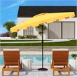 Safavieh Zimmerman 6.5x10 Ft Rect Metal and Fabric Market UmbrellainYellow/White