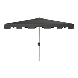 Safavieh Zimmerman 6.5x10 Ft Rect  Metal and Fabric Market UmbrellainBlack/White