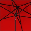 Safavieh Zimmerman 6.5x10 Ft Rect  Metal and Fabric Market Umbrella in Red/White
