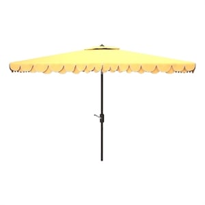 Safavieh Elegant Valance 6.5x10Ft Rect Metal and Fabric Umbrella in Yellow
