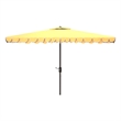 Safavieh Elegant Valance 6.5x10Ft Rect Metal and Fabric Umbrella in Yellow