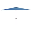 Safavieh Athens 6.5x10Ft Rectangle Metal Crank Umbrella in Baby Blue / White