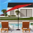 Safavieh Athens 6.5x10Ft  Rectangle Metal and Fabric Crank Umbrella in Red