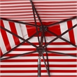 Safavieh Athens 6.5x10Ft  Rectangle Metal and Fabric Crank Umbrella in Red