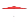 Safavieh Athens 6.5x10Ft  Rectangle Metal and Fabric Crank Umbrella in Red