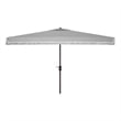 Safavieh Milan Fringe 6.5x10Ft Rect Metal and Fabric Crank Umbrella in Gray