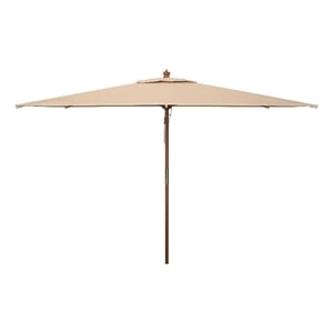 Safavieh Aklin 6.5Ft x 10Ft Wood Rectangle Umbrella in Beige
