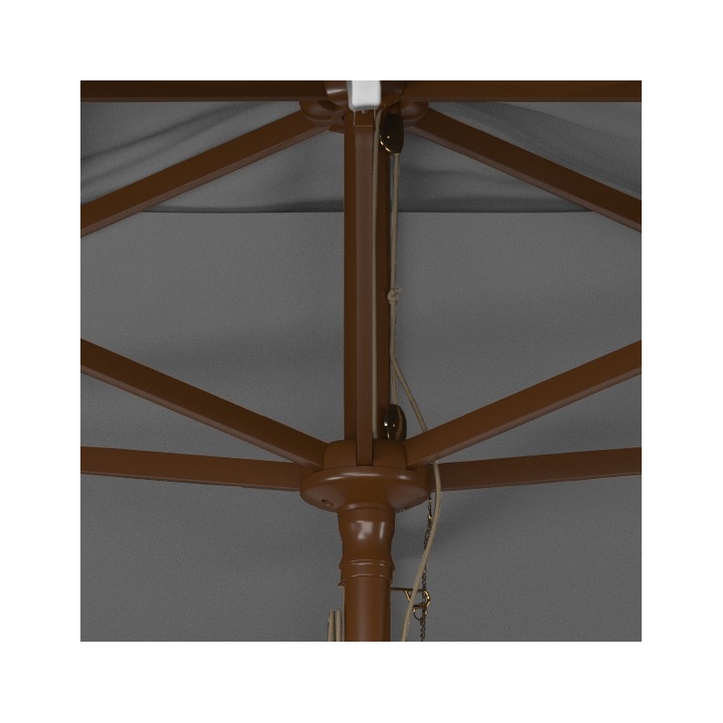 Safavieh Aklin 6.5Ft X 10Ft Wood Rectangle Umbrella in Gray