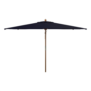 Safavieh Aklin 6.5Ft X 10Ft Wood Rectangle Umbrella in Navy