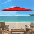 Safavieh Aklin 6.5Ft X 10Ft Wood Rectangle Umbrella in Red