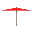 Safavieh Aklin 6.5Ft X 10Ft Wood Rectangle Umbrella in Red