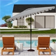 Safavieh Venice 6.5x10Ft Rect Metal and Fabric Crank Umbrella in Gray