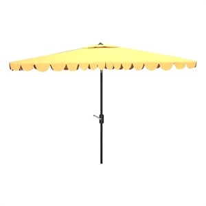 Safavieh Venice 6.5x10Ft Rect Metal and Fabric Crank Umbrella in Yellow