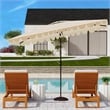 Safavieh Vienna 6.5Ft x 10Ft Rectangle Metal Crank Umbrella in Beige / White