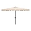 Safavieh Vienna 6.5Ft x 10Ft Rectangle Metal Crank Umbrella in Beige / White