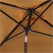 Safavieh Zimmerman 7.5 Ft Square Metal and Fabric Market Umbrella inYellow/White