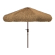 Safavieh Nemery 11 Ft Tiki Metal and Fabric Umbrella in Brown