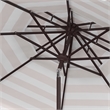 Safavieh Vienna 9Ft Double Top Metal and Fabric Crank Umbrella in Beige / White