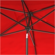 Safavieh Elegant Valance 6.5x10Ft Rect Metal and Fabric Umbrella in Red
