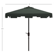 Safavieh Zimmerman 7.5 Ft Square Metal and Fabric Market Umbrella in Green